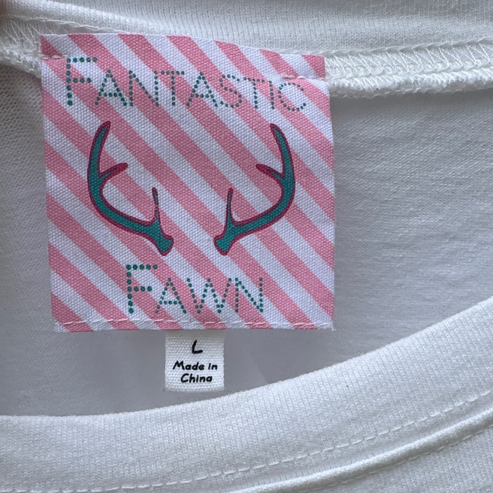 Fantastic Fawn White Graphic Statue of Liberty dress with Blue and Green Print - Picture 3 of 9